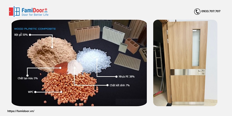 Cửa nhựa composite được làm từ vật liệu WPC