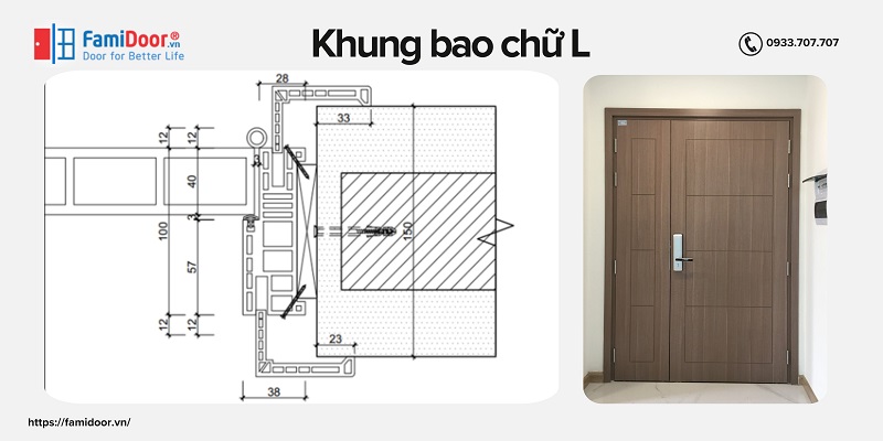 Cấu tạo của cửa nhựa composite khung bao chữ L
