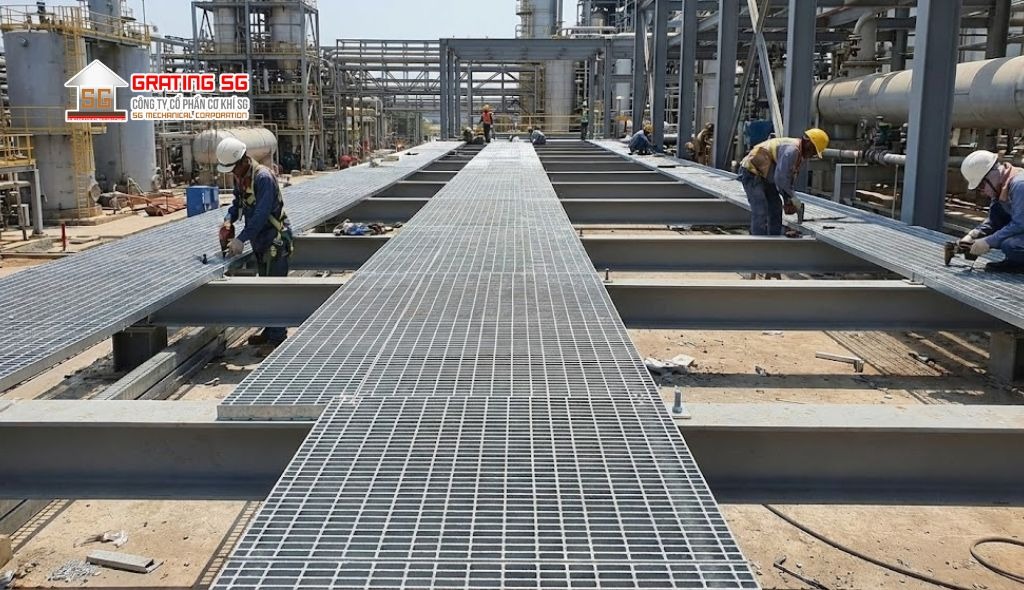 Sản xuất và lắp đặt tấm grating theo yêu cầu